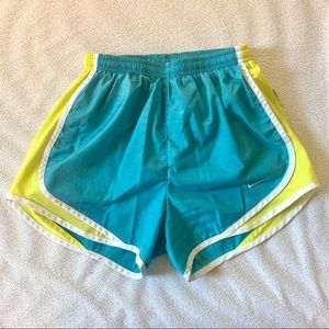 Turquoise and Yellow Nike Shorts